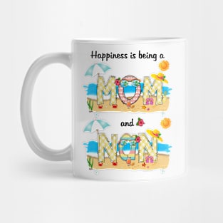 Happiness Is Being A Mom And Nan Summer Beach Happy Mother's Mug